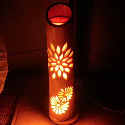 竹灯り・竹あかり・竹灯籠　 ～～ 癒しの灯り ★花火華炎★～～ 竹灯り・竹あかり・竹灯籠 ～～ 癒しの灯り ☆竹花火