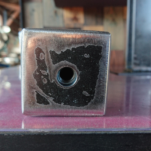 無塗装でアイアンな極太＆フラット鉄脚♪ 50×50×650mm □型 4脚ver  