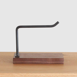 卓上で使えるトイレットペーパースタンド【ウォールナット×アイアン】卓上 トイレットペーパーホルダー ロールペーパーホルダ 4枚目の画像