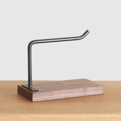 卓上で使えるトイレットペーパースタンド【ウォールナット×アイアン】卓上 トイレットペーパーホルダー ロールペーパーホルダ 3枚目の画像