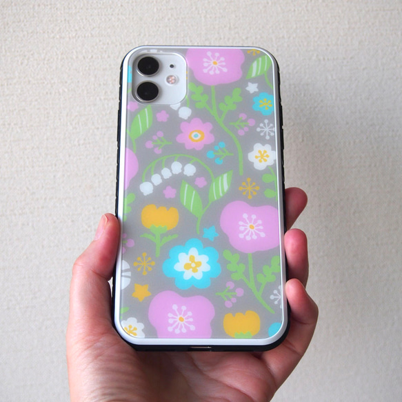強化玻璃iPhone殼【春天粉彩花朵】#相容iPhone15 第4張的照片