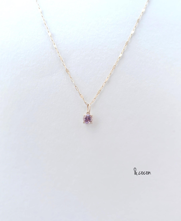 【アメジスト】宝石質AAA 2way☆K10YG New Simple Necklace 5枚目の画像