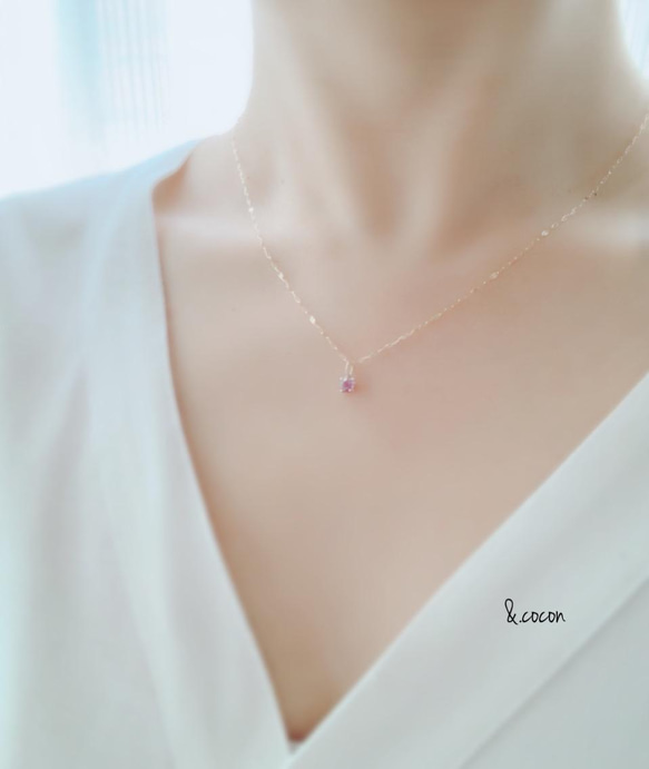 【アメジスト】宝石質AAA 2way☆K10YG New Simple Necklace 2枚目の画像