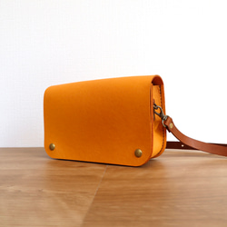 総かぶせの本革ミニショルダーバッグ しなやか柔らかいグローブレザー