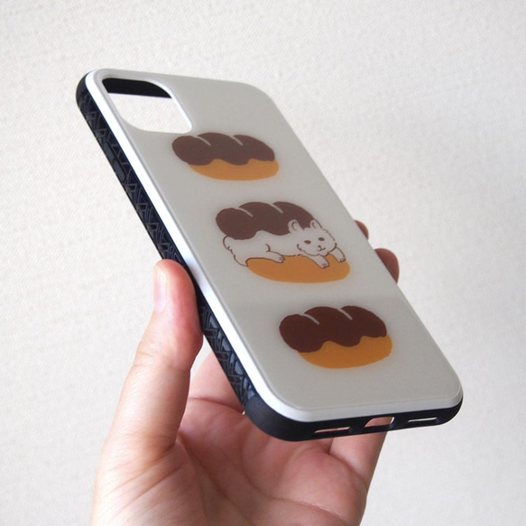 強化玻璃iPhone殼【貓與麵包】#相容iPhone15 第5張的照片