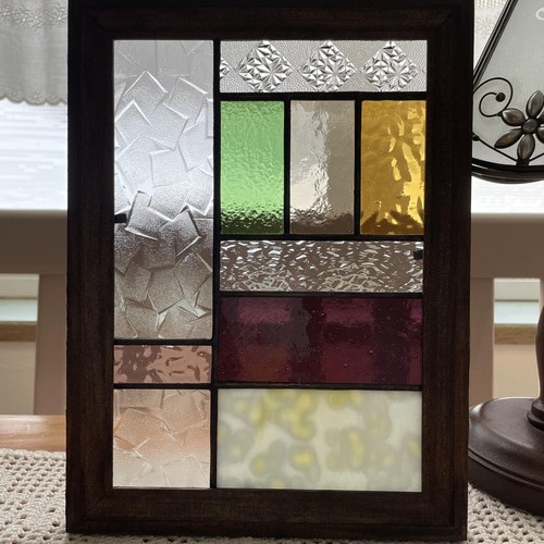 ステンドグラス　パネル　昭和レトロ　和モダン　　ガラス引き戸 ステンドグラス パネル 昭和レトロガラス引き戸 和モダン その他