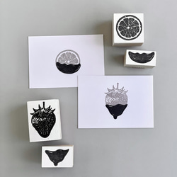 オレンジ＋チョコ　2版で押すオランジェットのラバースタンプ 4枚目の画像