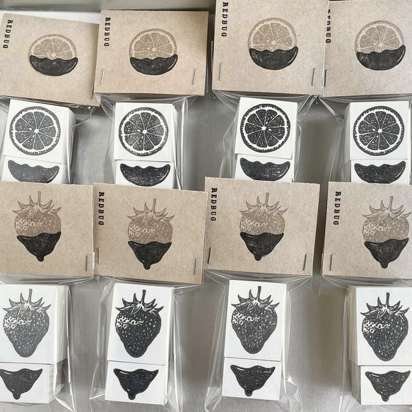 オレンジ＋チョコ　2版で押すオランジェットのラバースタンプ 9枚目の画像