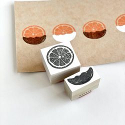 オレンジ＋チョコ　2版で押すオランジェットのラバースタンプ 1枚目の画像