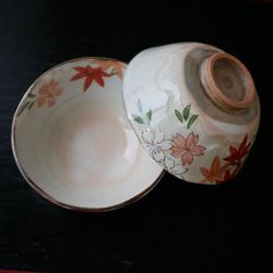 京焼・清水焼 ご飯茶碗　雲錦（桜と紅葉）サイズ：大 10枚目の画像