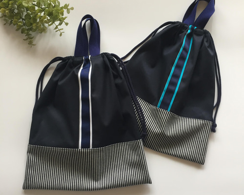 ⭐︎⭐︎確認用⭐︎⭐︎ hama　体操着袋2点 2色♪卒業まで使える 体操袋◼️NV/WH&BL◼️巾着 お着替袋