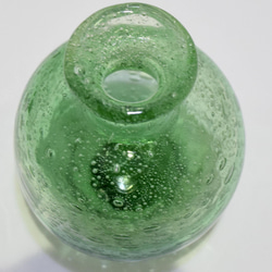 【ガラス】泡沫 -一輪挿し- グリーン 2枚目の画像
