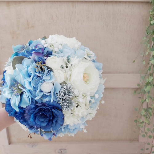 オーダーウェディングブーケセット(ブートニア&ヘアパーツ付