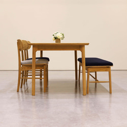 Hygge(ヒュッゲ)ダイニングセット（北海道産　サクラ仕様）／テーブル＋ベンチ＋椅子２脚のお買い得なセットです！ 3枚目の画像
