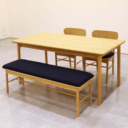 Hygge(ヒュッゲ)ダイニングセット（北海道産　サクラ仕様）／テーブル＋ベンチ＋椅子２脚のお買い得なセットです！ 1枚目の画像