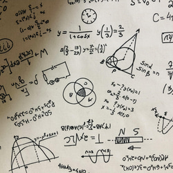 ☆新作☆　数学　数式柄　理科　化学　計算式柄　サイエンス　巾着袋　縦18×横18×マチ8　コップ袋　歯磨きセット 2枚目の画像