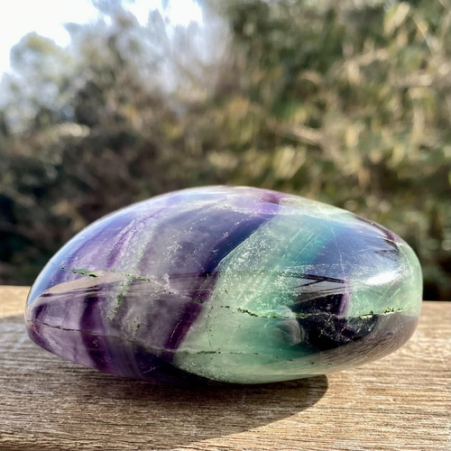 シック❢エンジェルフェザーフローライトに ハートブレス❥ エンジェルフェザー フローライト ハート型 天然石 その他置物