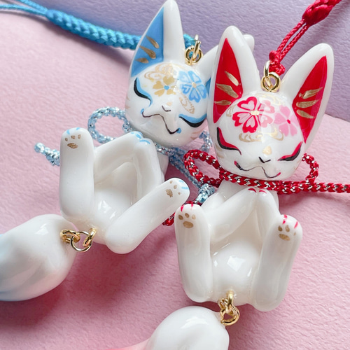 拝み眠り狐ストラップ 携帯ストラップ 叶きりく 通販 13271936｜Creema