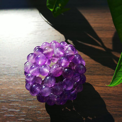 天然アメジスト（紫水晶）6mm使用【神聖幾何学フラーレン】直径約4cm 1枚目の画像