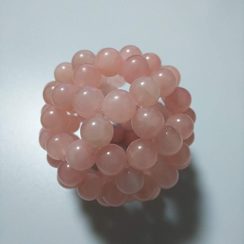 天然ローズクォーツ10mm使用【神聖幾何学フラーレン】直径約7cm