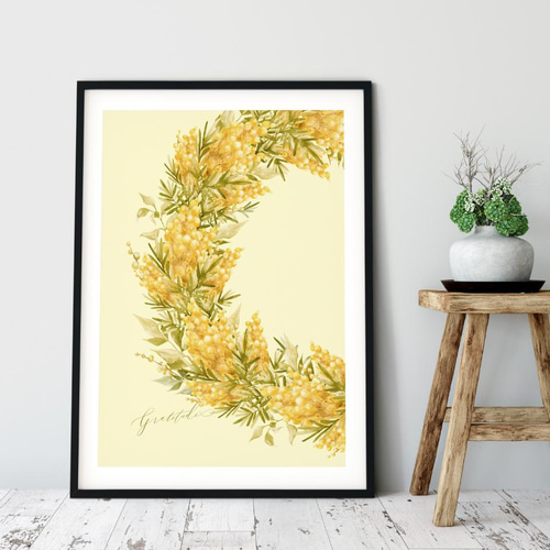 北欧ポスター 【 ミモザ 】 感謝の気持ちが伝わる贈り物としても。元気