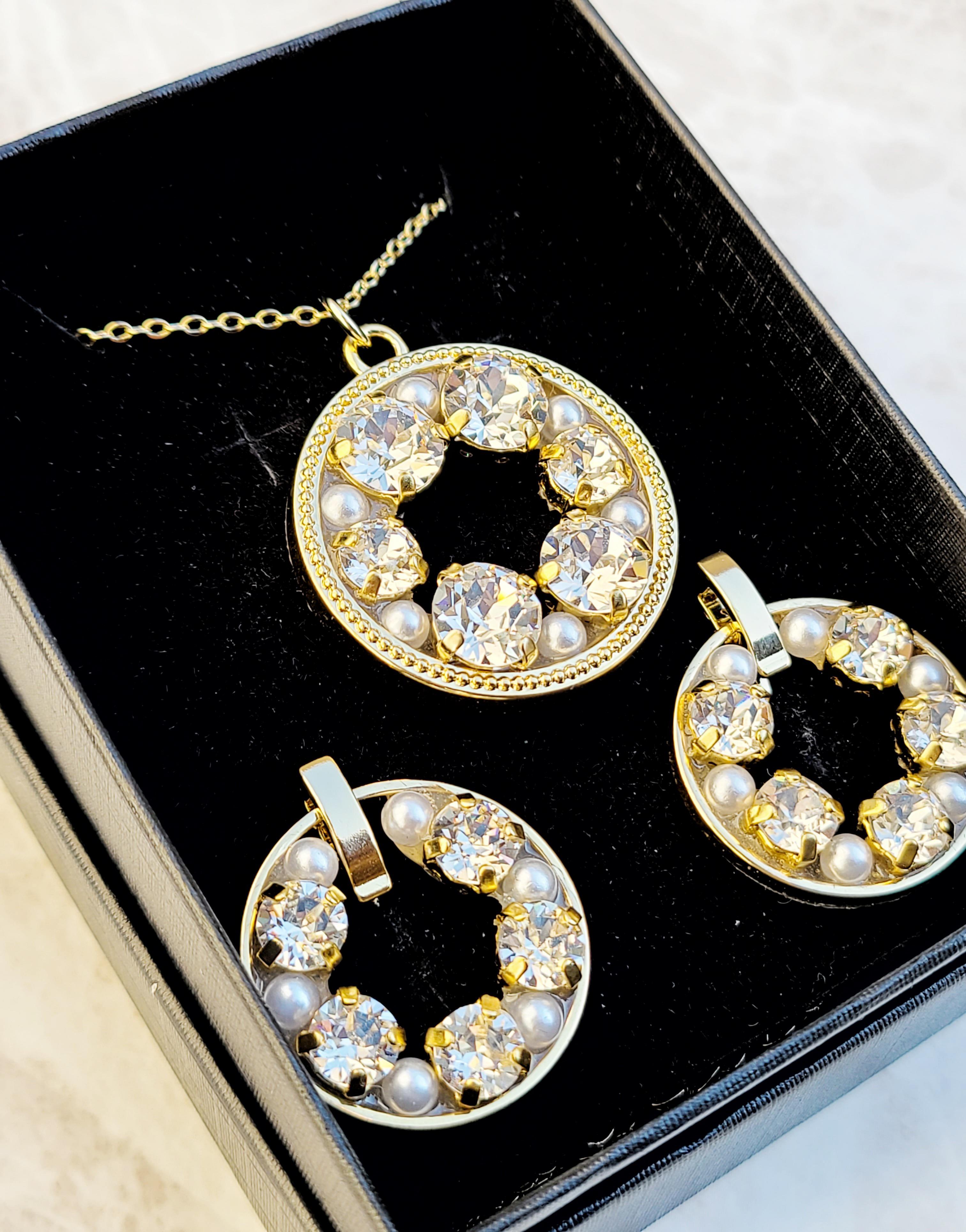 【ギフトボックス付き】プレゼント スワロフスキー ネックレス ピアス イヤリング フォーマル クリスマス