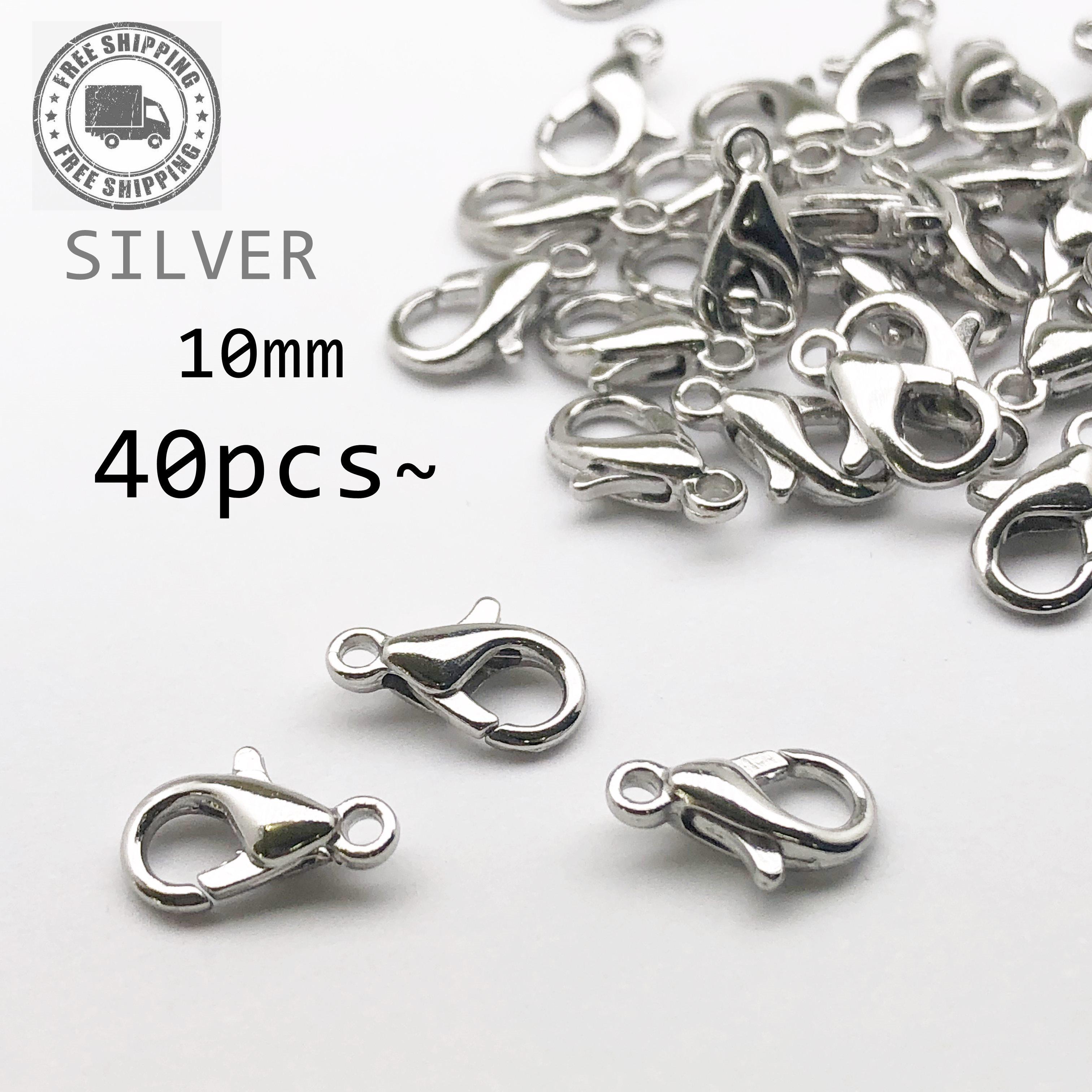 j113-40】カニカン 10mm シルバー 40個 金具・チェーン en parts*送料