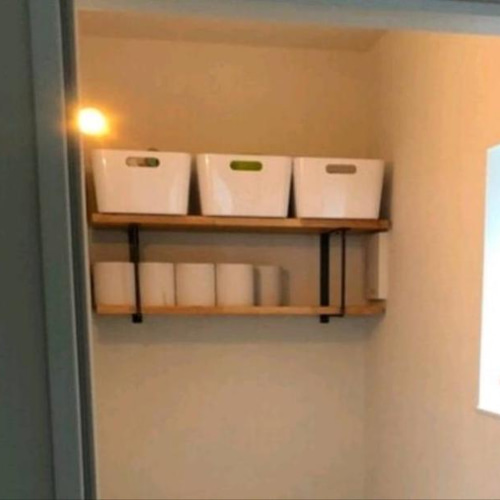 Lサイズ ブラケット 二段 アイアン 壁面収納 トイレ収納 棚受け