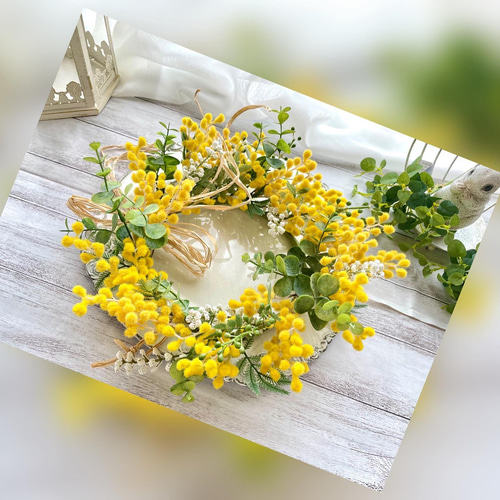 ミモザリース ミモザスワッグ ミモザユーカリリース 春リース