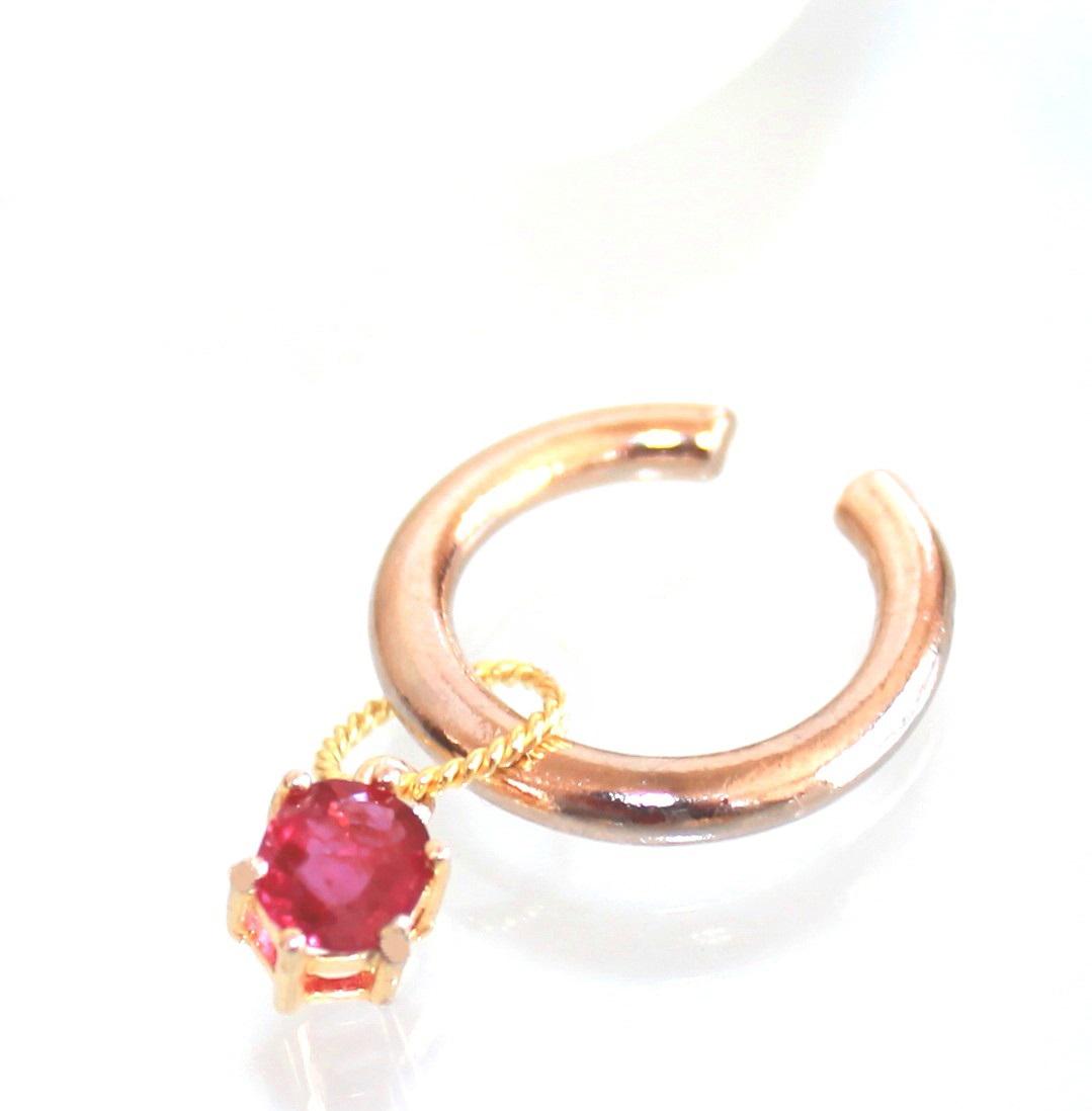 ルビーイヤーカフ×２　3way Ruby Big Ear-cuff