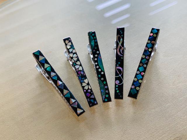 螺鈿タイピン　ウエーブ