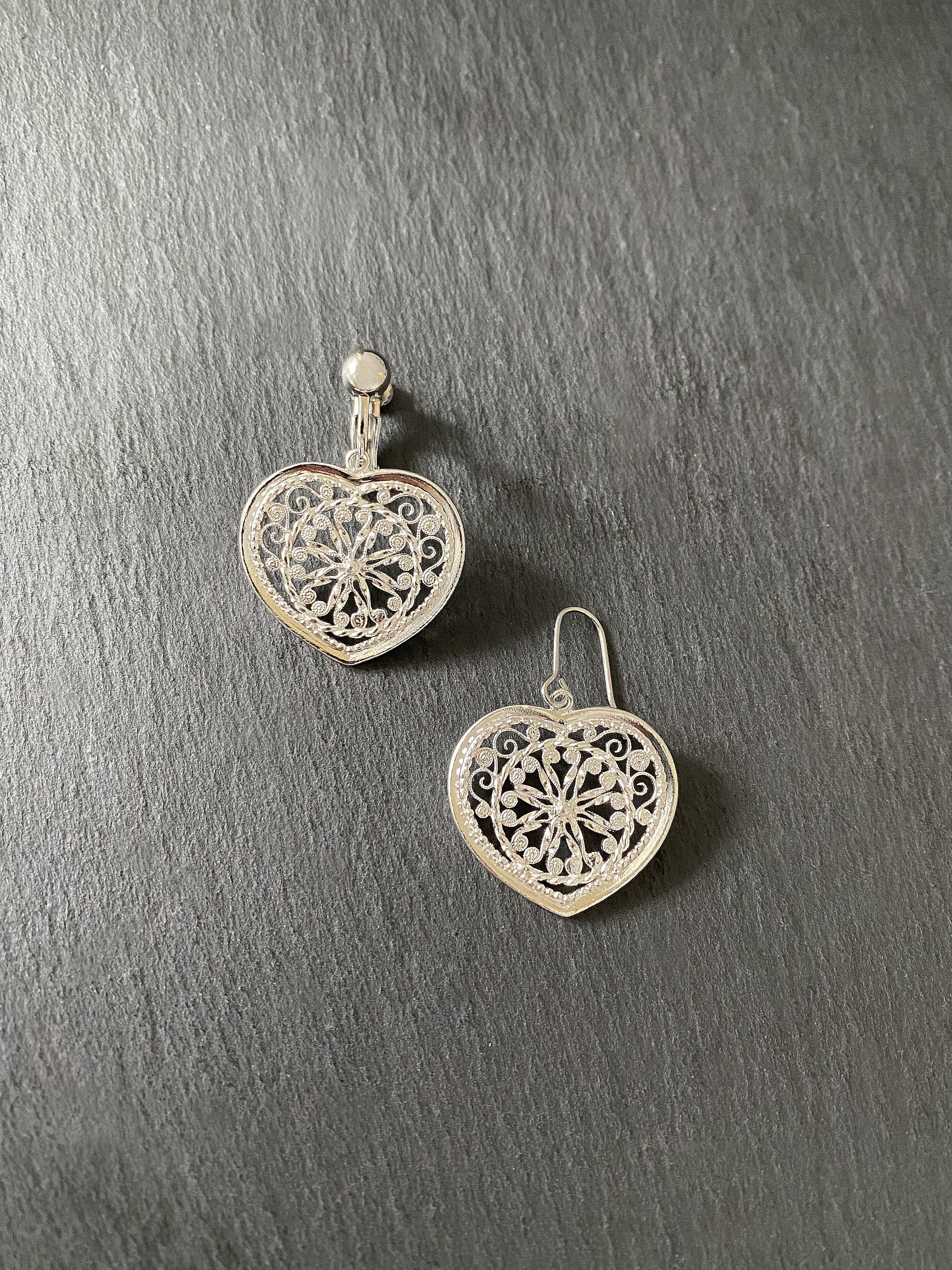 【銀線細工】Heart(L)ピアスorイヤリング/SV925 22,500円