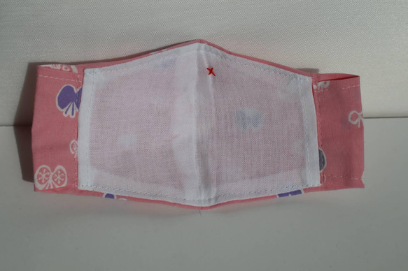【こども】チョウチョ コットンマスク　フィルターポケット付き　選べるサイズ（2才－小学校高学年) 8枚目の画像