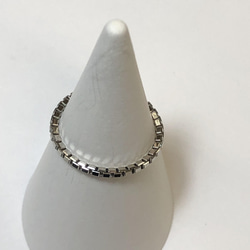 Pt850 プラチナ ベネチアン 1.5mm幅チェーンリング  指輪 レディース 2枚目の画像