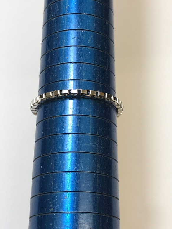 Pt850 プラチナ ベネチアン 1.5mm幅チェーンリング  指輪 レディース 5枚目の画像