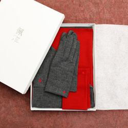 メンズ 男性 手袋 プレゼント 1120 ミッドナイトブルー スマホタッチポイント付 ウール100% シンプルデザイン 6枚目の画像