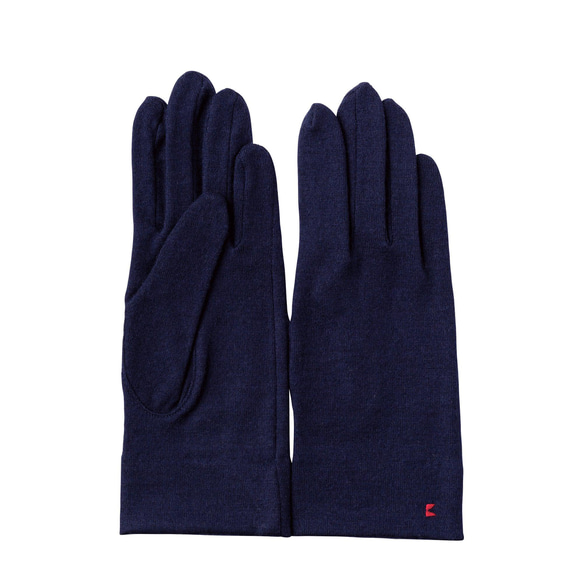 メンズ 男性 手袋 プレゼント 1120 ミッドナイトブルー スマホタッチポイント付 ウール100% シンプルデザイン 2枚目の画像