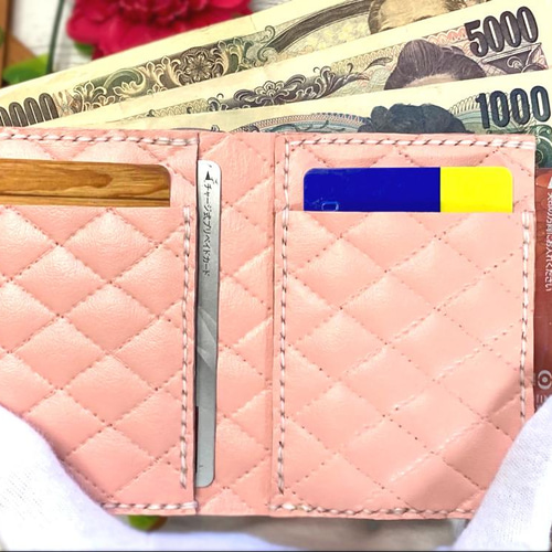 ❤【桜色♪】【高級感×可愛い♪】大人オシャレながま口付き総本