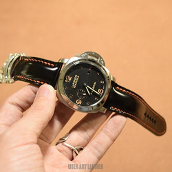 受注製作 新喜皮革コードバン 無双仕立て 時計ベルトオーダー