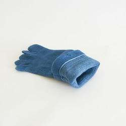 　あったか５本指靴下　絹コットン　藍染め　内側シルク100%　 冷え取り　オーガニックコットン　シルク　温活　出産祝い　 5枚目の画像