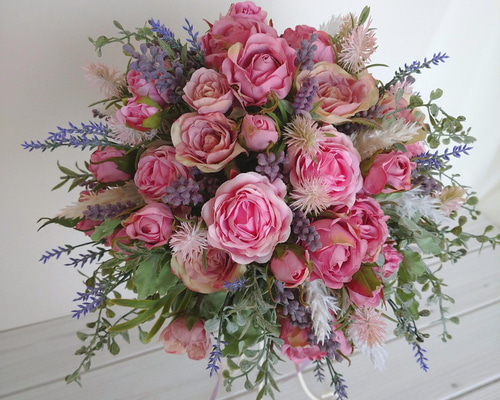 ウェディングブーケ　ブートニア付 ウェディングブーケ（ブートニア付き）B-61 ブーケ himejyon 通販