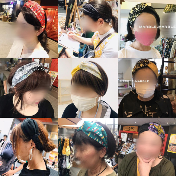 ダブルガーゼ ターバン　痛くならないヘアバンド　クロスターバン　クロスヘアバンド　ヘアーバンド　ヘアアクセサリー 6枚目の画像