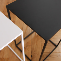abekin【サイドテーブル 黒】サイドテーブル カフェテーブル 花台 ソファーテーブル シンプル スチール 4枚目の画像