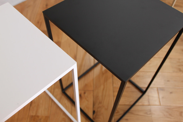 abekin【サイドテーブル 黒】サイドテーブル カフェテーブル 花台 ソファーテーブル シンプル スチール 4枚目の画像