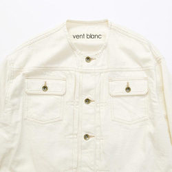 11oz DENIM ノーカラージャケット Gジャン VBJ213364 vent blanc+  ヴァンブランプリュス 7枚目の画像