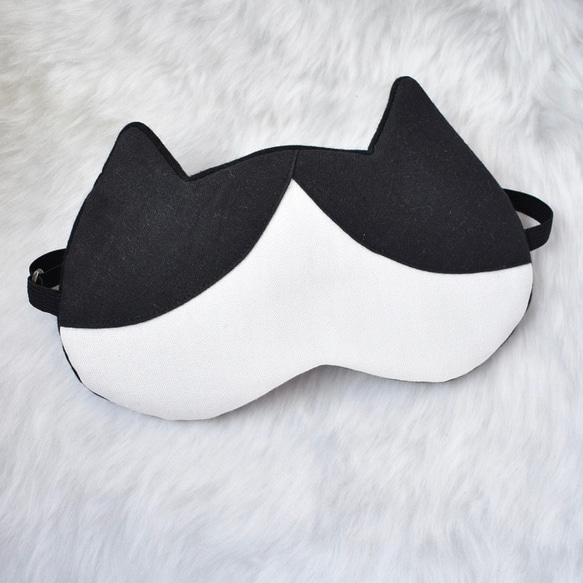 ハチワレ猫ちゃんアイマスク 白黒 大人用 その他ファッション Graces