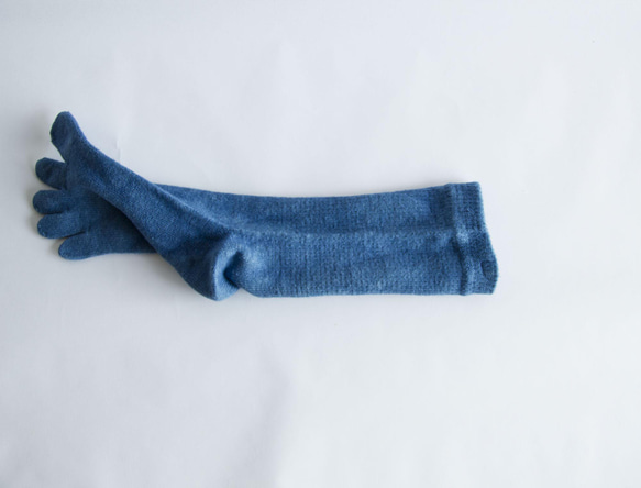 無農薬ヘンプ&コットン５本指靴下　（藍染め）　温活　22～24cm 14枚目の画像