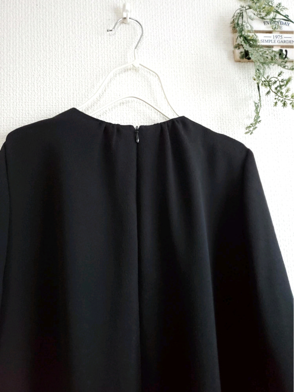 ✜フォーマルブラックワンピース✜二越ちりめん✜【送料無料】✜ 8枚目の画像