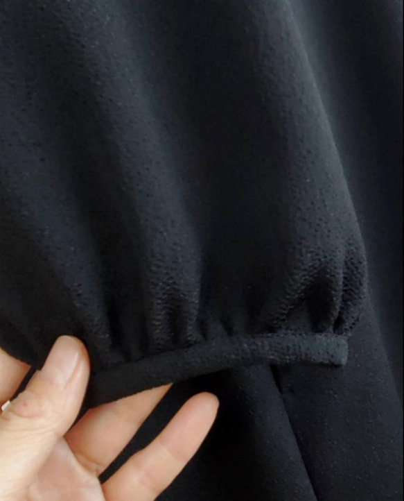 ✜フォーマルブラックワンピース✜二越ちりめん✜【送料無料】✜ 10枚目の画像