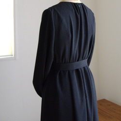 ✜フォーマルブラックワンピース✜二越ちりめん✜【送料無料】✜ 4枚目の画像